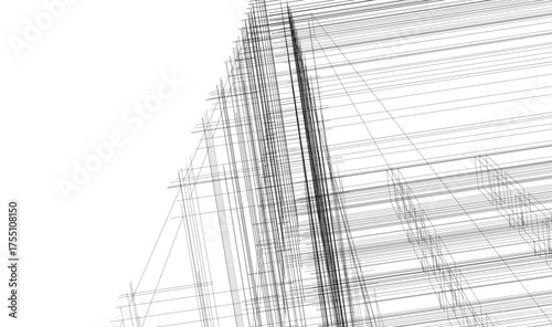 Modern building architectural 3d illustration