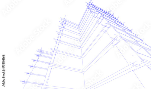 Modern building architectural 3d illustration