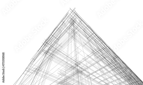 Modern building architectural 3d illustration