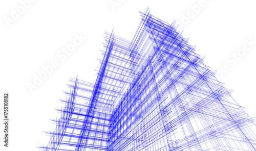 Modern building architectural 3d illustration