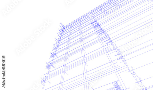 Modern building architectural 3d illustration