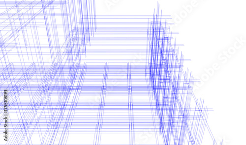 Modern building architectural 3d illustration