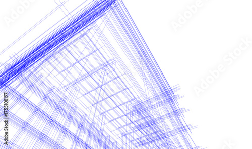 Modern building architectural 3d illustration