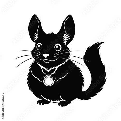 Plush Chinchilla From Argentina Chest Up Vector Illustration