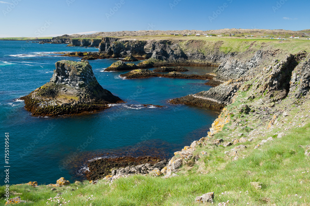 Fototapeta premium Basalt formations at the coastline between Arnarstapi and Hellnar in Iceland