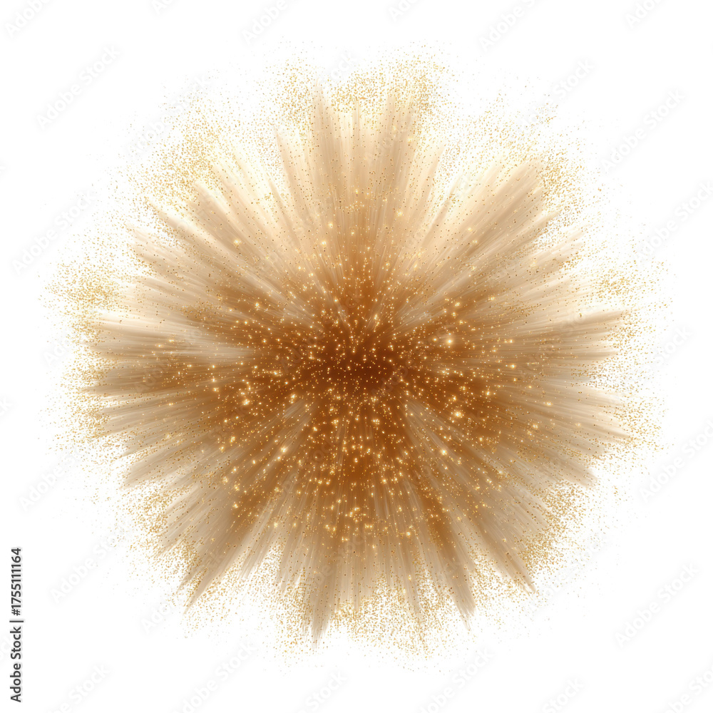 Obraz premium Beautiful Abstract Explosion of Gold Particles in Shimmering Light