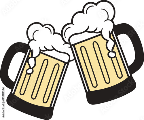 Beer mug silhouette Vector isolated on white background