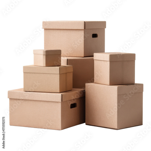 Collection of Various Brown Storage Boxes for Organization Needs