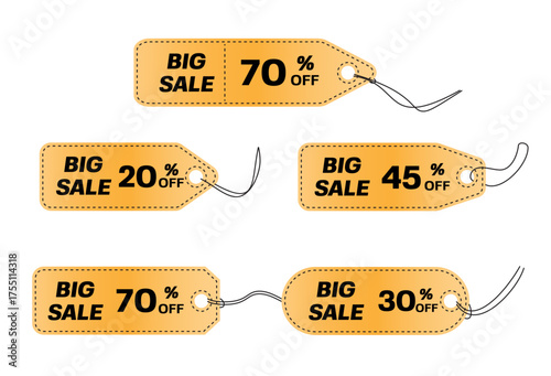set of price tags
