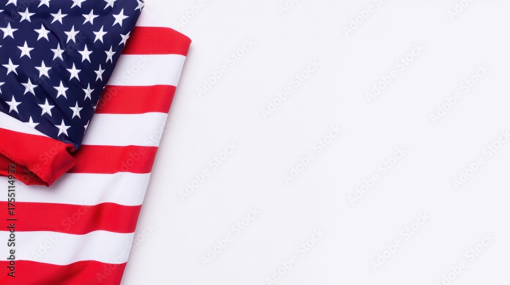 Obraz premium America concept. American flag design featuring bold stars and stripes on a clean white background for patriotic themes and celebrations