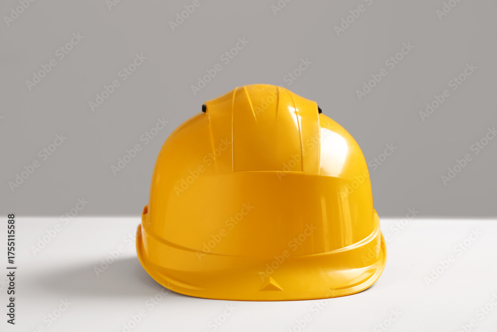 Fototapeta premium Yellow hardhat on white background