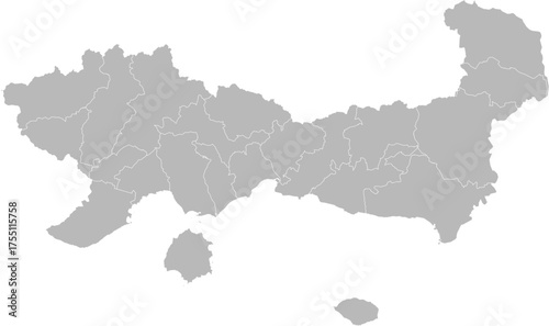Eastern Macedonia and Thrace, Greece – administrative vector map with municipality boundaries (Web Mercator projection, PPT-compatible & fully editable)