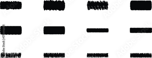 Black Scribbled Rectangles and Lines on White Background vector