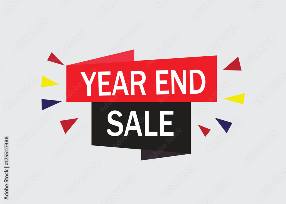 Fototapeta premium end season sale editable web banner vector art illustration badge icon label template design black and red shapes and white bold text . gray abstract background