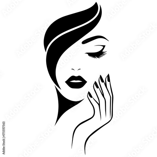Glamorous Woman with Short Hair Vector