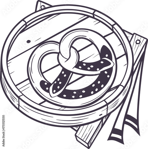 The end of the world metal illustration symbol of a man with a sword and a wheel design