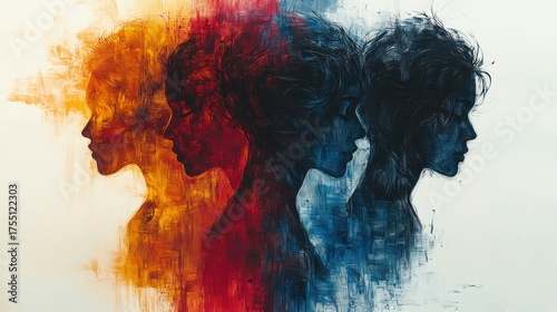 Artistic fusions where human forms blend into expressive hand-drawn textures