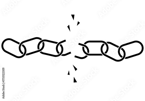 Broken chain. Broken chain sign icon. Connection concept