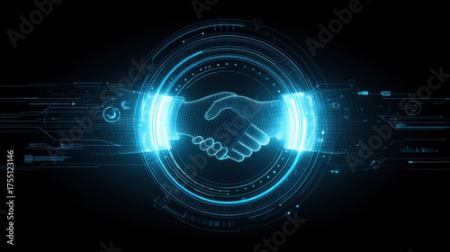 Digital partnership initiatives virtual environment graphic representation technology futuristic concept