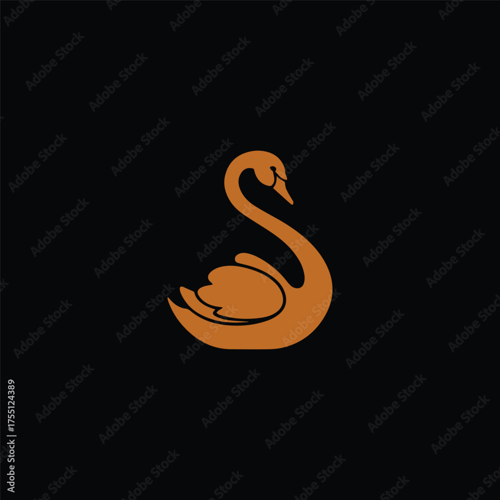 Fototapeta premium Elegant silhouette style minimal swan t-shirt design featuring graceful vector art of a swan, perfect for nature lovers, bird enthusiasts, minimalist fashion fans, animal-themed apparel, and peaceful 