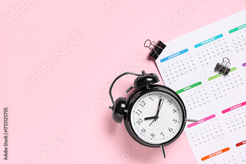 Calendar with alarm clock a...