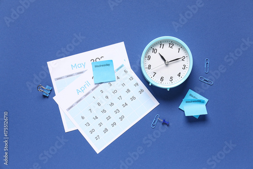 Calendar with alarm clock, ...