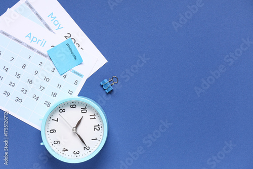 Calendar with alarm clock, ...