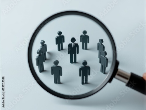 People under magnifying glass