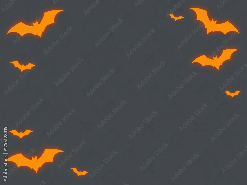 Obraz premium Dark grey background with orange bat silhouettes