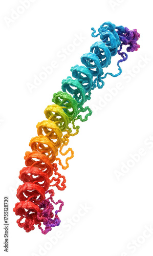 Elongated filamentous interferon molecule.