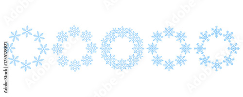 Wallpaper Mural Collection of snowflake wreath frames. Ideal for winter holiday, Christmas, New Year card border, and festive decor Torontodigital.ca