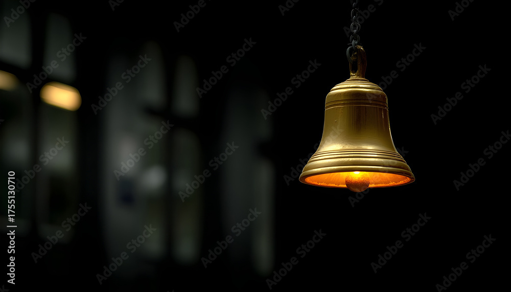Obraz premium Light night gold bell.