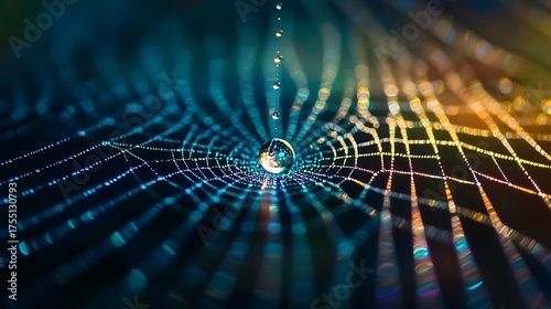 Fototapeta Naklejka Na Ścianę i Meble -  Futuristic digital tunnel with binary code and blue light