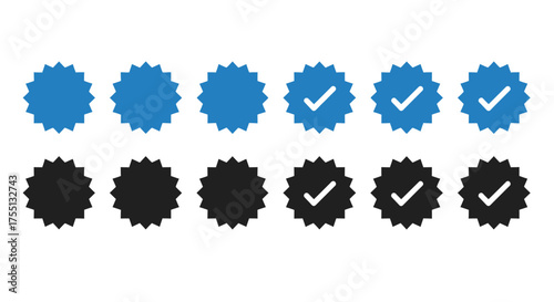 Illustrative Icons Representing Verification Status With Checkmarks Across Different Tiers Of Popularity Or Trustworthiness
