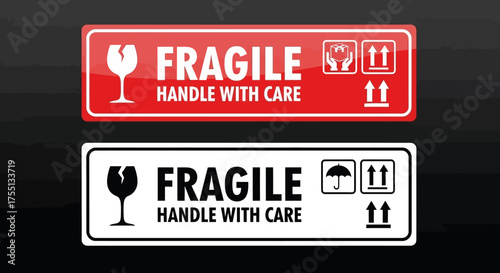 Fragile Handling With Care Shipping Labels For Packages To Ensure Safe Transit Of Contents