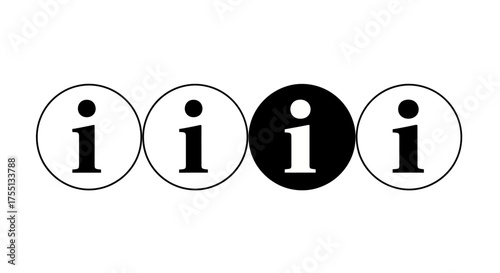 Four Circles Each Containing the Letter I with One Circle Being Black and the Rest White Representing a Concept of Difference or Outlier Status