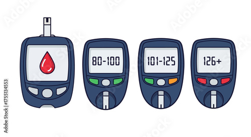 Visual Representation of Blood Glucose Levels and Diabetes Monitoring Devices