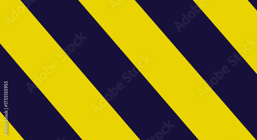 A Close Up View of Alternating Diagonal Stripes of Bright Yellow and Dark Navy Blue Fabric