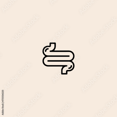intestines icon flat vector design.
