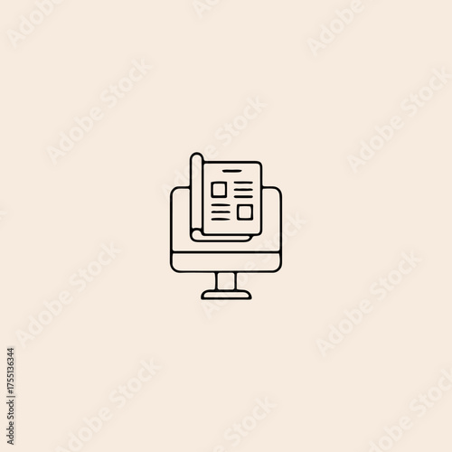 Online magazine icon flat vector design.