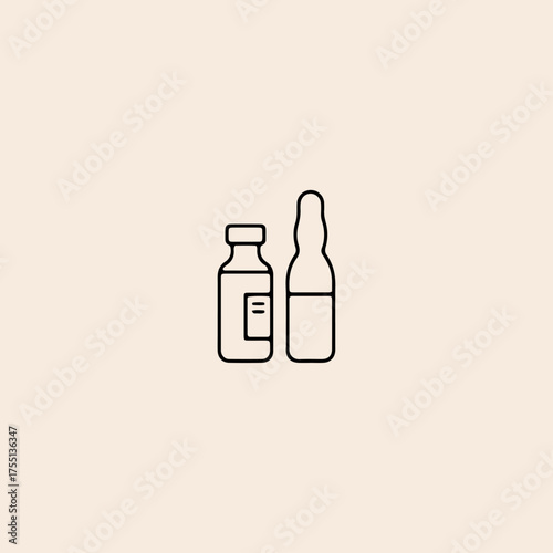 Medical ampoule icon flat vector design.