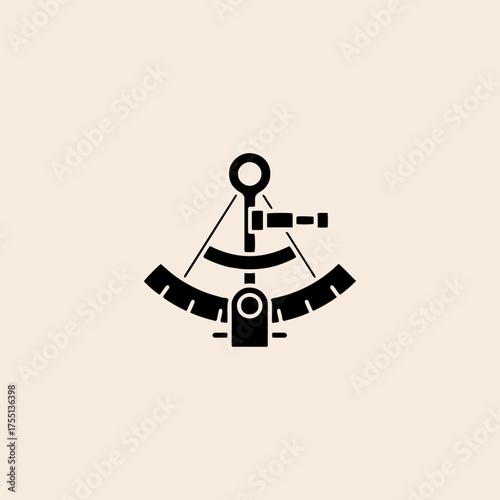 Sextant icon flat vector design.