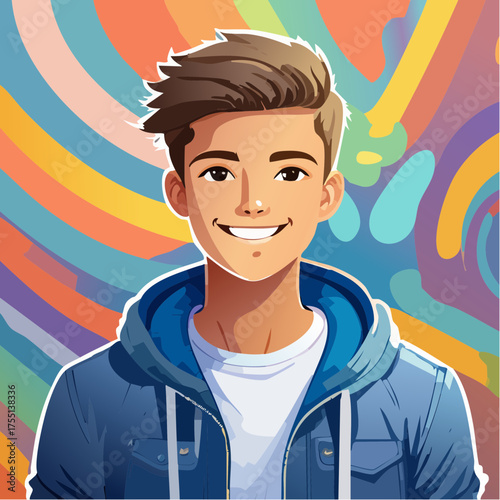 Teenager vor Graffiti-Wand
