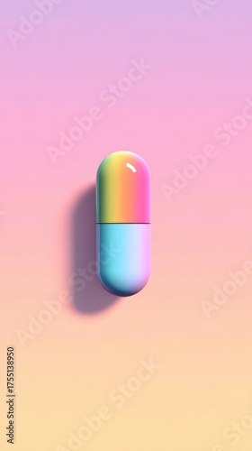 Colorful Capsule - A Vibrant Symbol of Health and Wellness.
