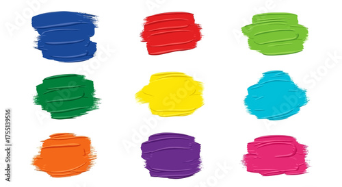 A Vibrant Assortment of Brightly Colored Paint Swatches Displayed in a Grid Formation Against a Clean White Background