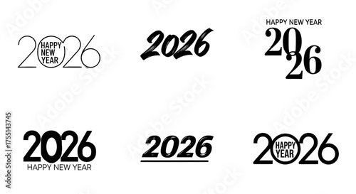 Celebrate upcoming 2026 with stylish typographic designs and happy new year greetings