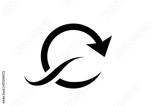 Circular arrow symbol isolated on white background