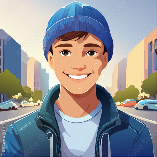 Teenager mit Bomberjacke (clean urban look)