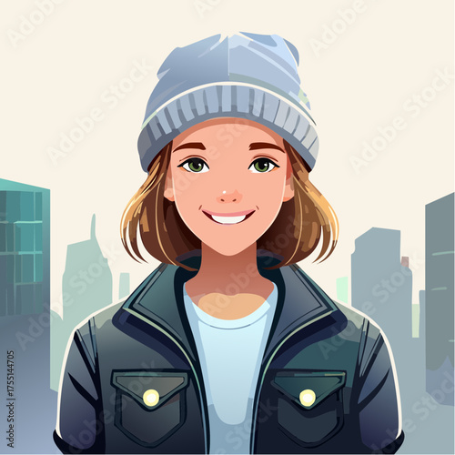 Teenager mit Bomberjacke (clean urban look)