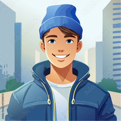Teenager mit Bomberjacke (clean urban look)